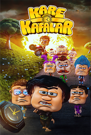 Kare Kafalar 2025 Türk animasyon komedi filmi posteri – Serhan Yorgancı'nın yönettiği Digitoons yapımı film
